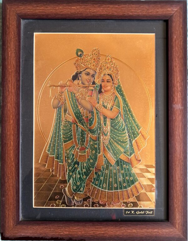 Radha Krishna '24K Gold Foil' Framed Painting