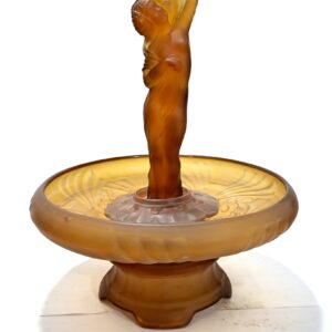 Frosted Amber Glass Lady Centrepiece by Sowerby