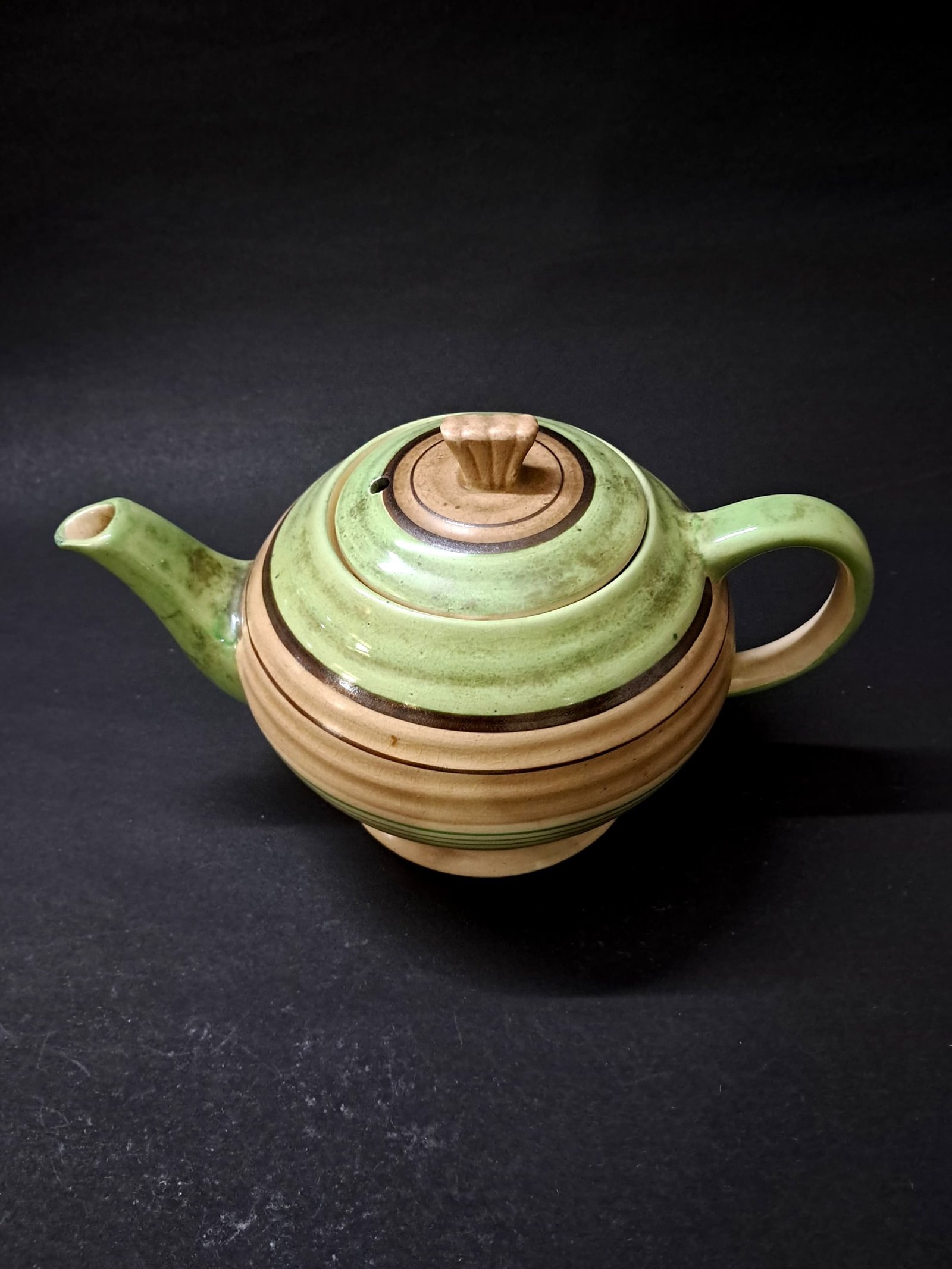 Vintage Sadler Green Mottled Teapot Made in England