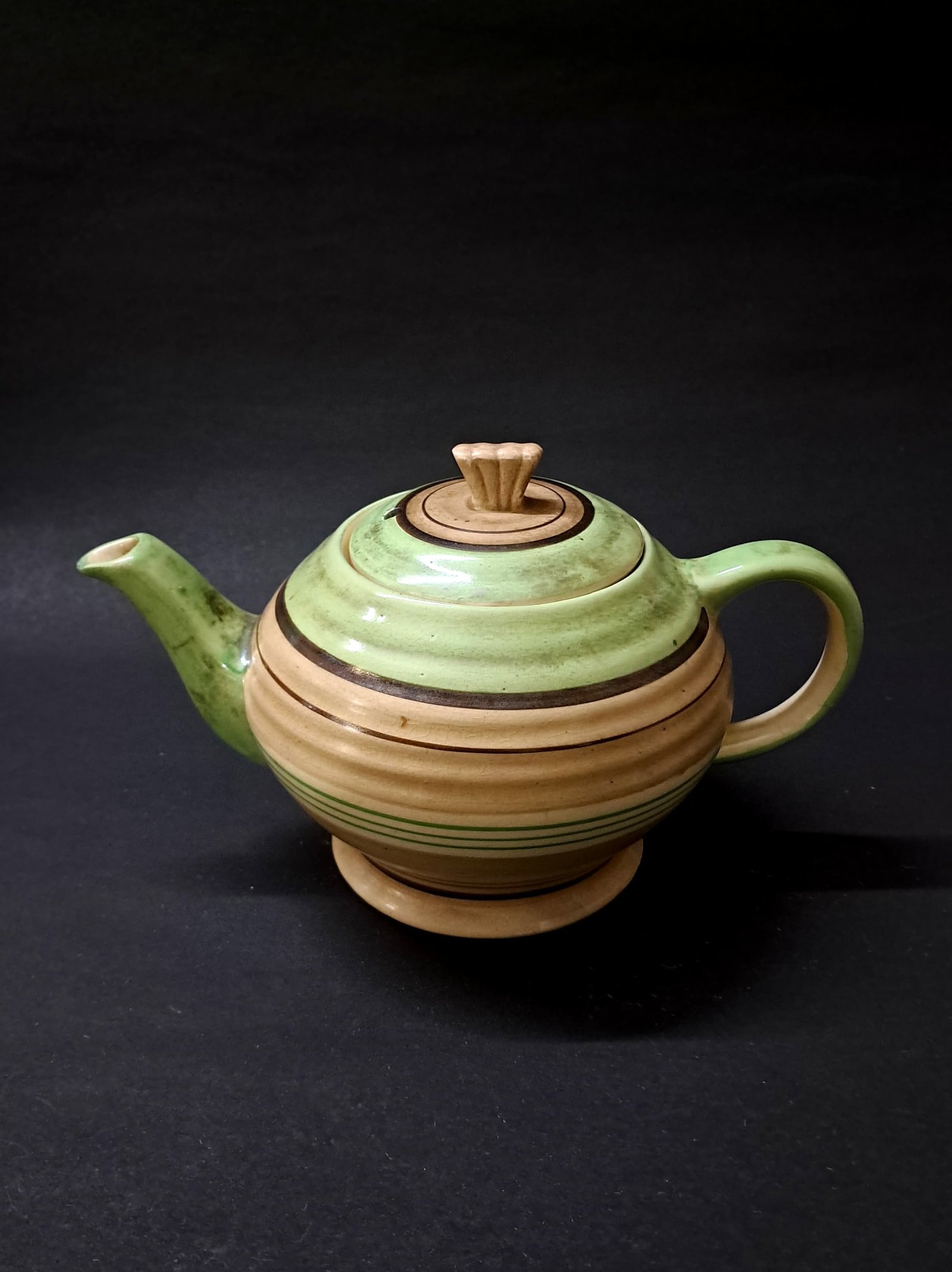Vintage Sadler Green Mottled Teapot Made in England