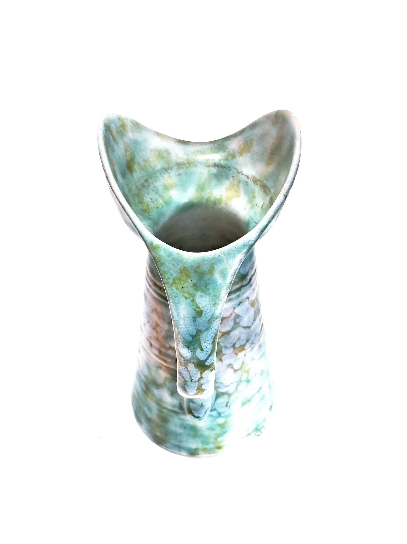 Vintage English Marble Ware Green Art Deco Pitcher | Collectible Ceramic Vase