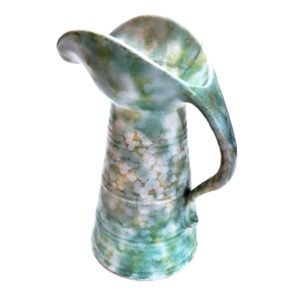 Vintage English Marble Ware Green Art Deco Pitcher | Collectible Ceramic Vase