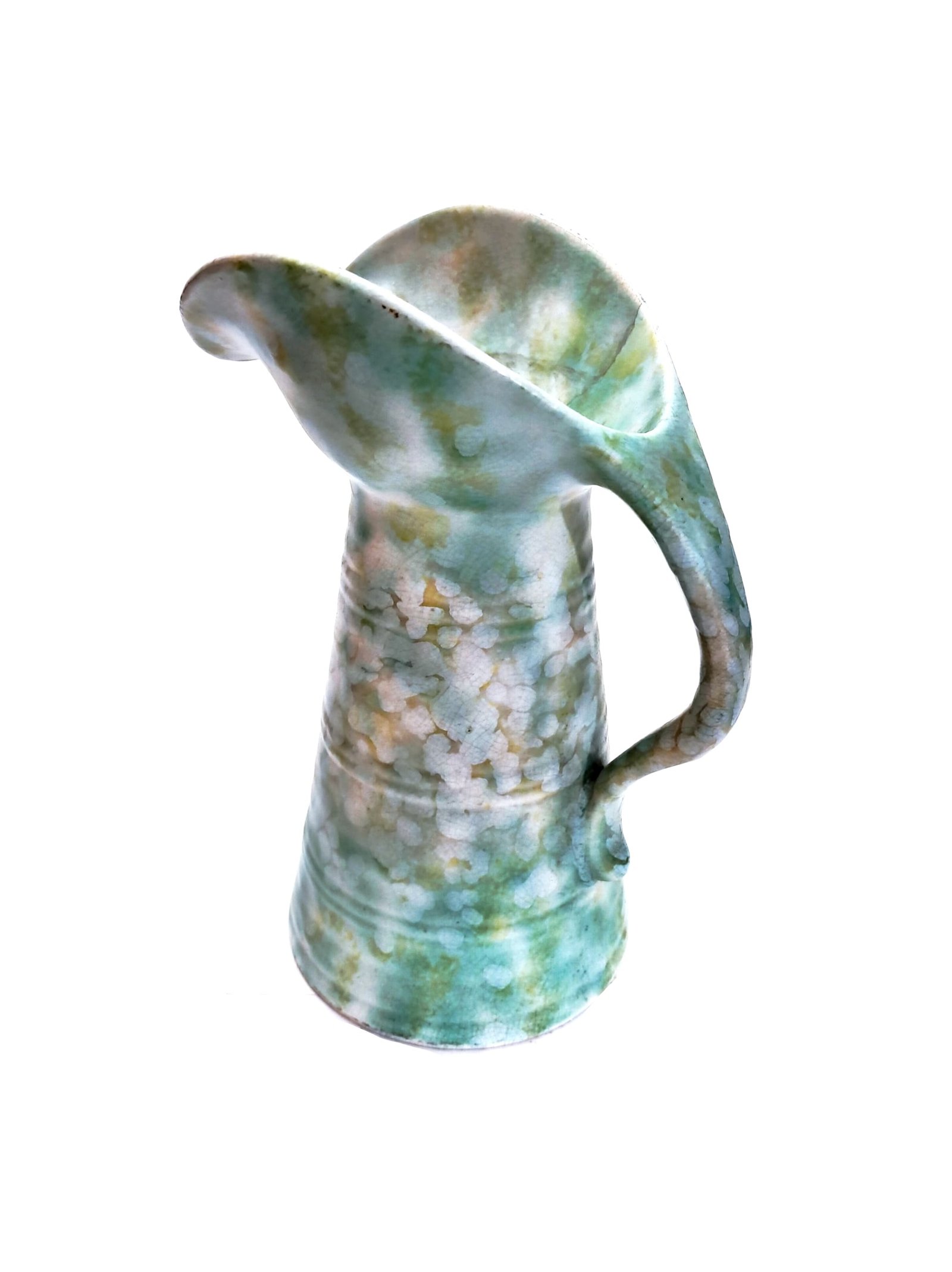 Vintage English Marble Ware Green Art Deco Pitcher | Collectible Ceramic Vase