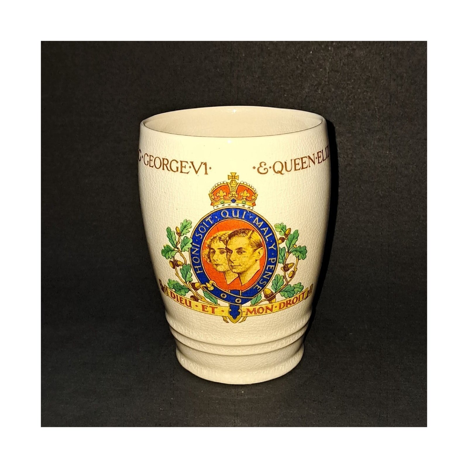 1937 King George VI Coronation Commemorative Beaker | J & G Meakin England | Royal Memorabilia