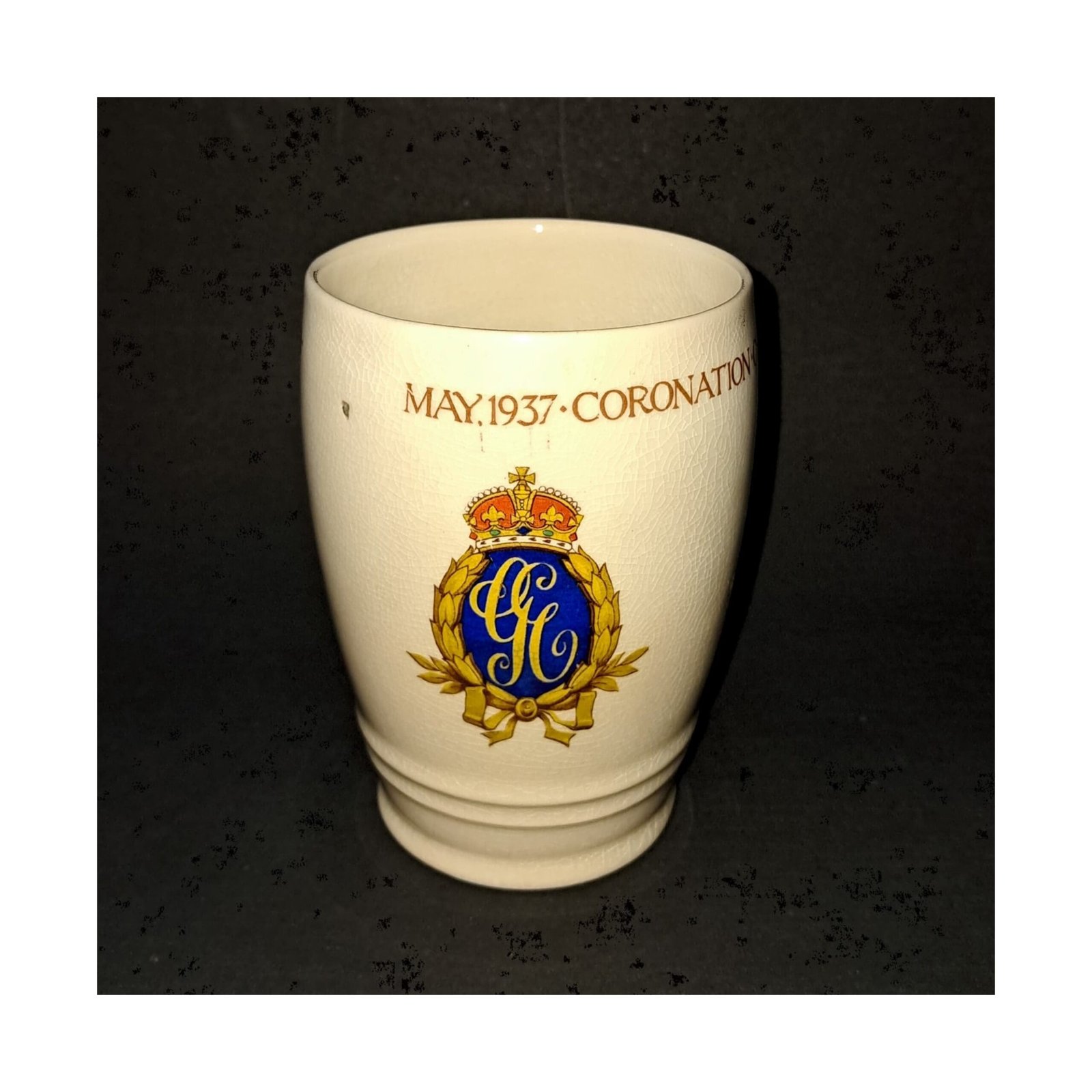 1937 King George VI Coronation Commemorative Beaker | J & G Meakin England | Royal Memorabilia