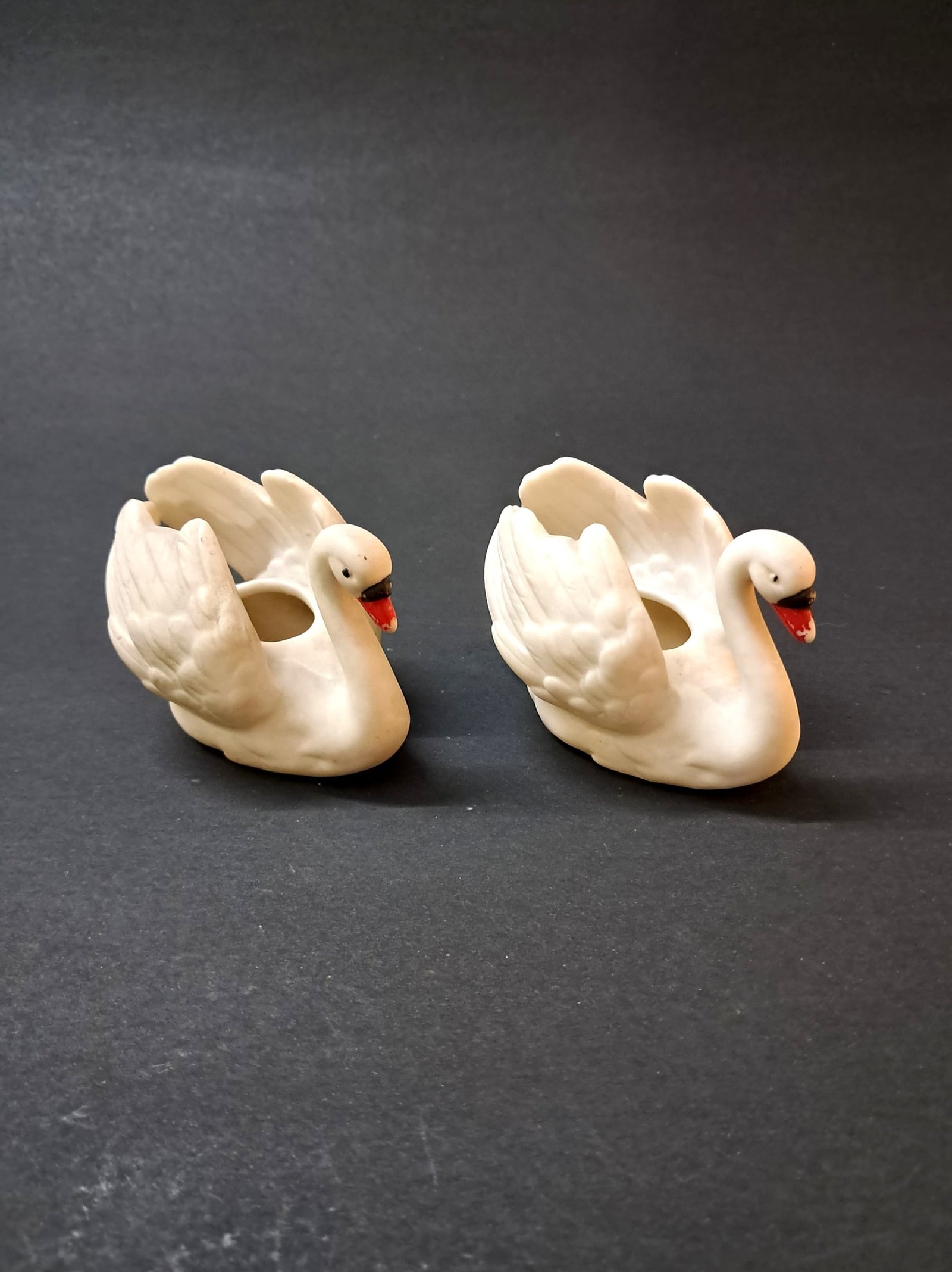 Goebel White Porcelain Swan Candle Holders Set of 2 | Vintage Collectible Decor