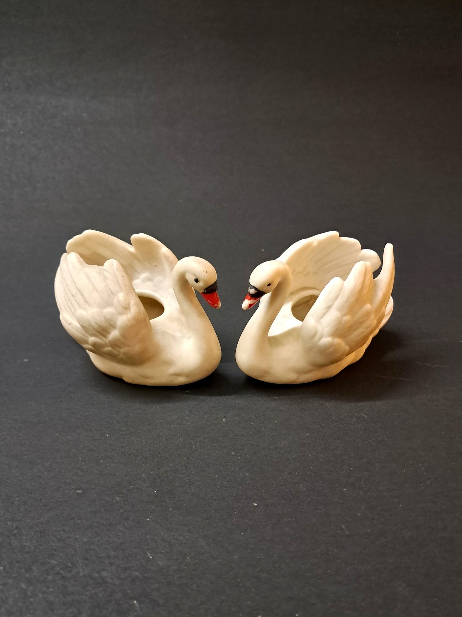 Goebel White Porcelain Swan Candle Holders Set of 2 | Vintage Collectible Decor