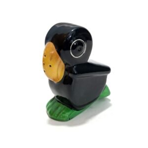 Vintage Black Porcelain Duck Seasoning Shaker
