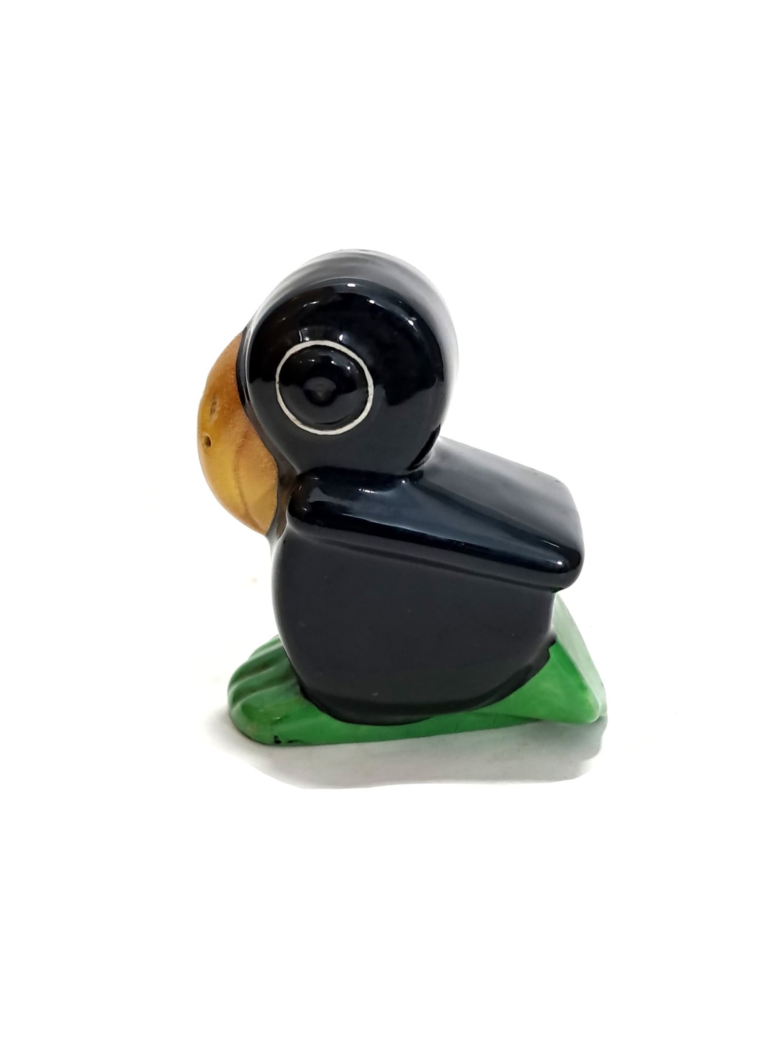 Vintage Black Porcelain Duck Seasoning Shaker