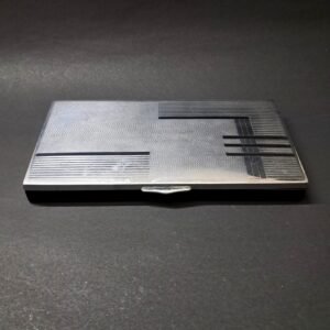 Vintage 1940s Black & Silver Art Deco Cigarette Box