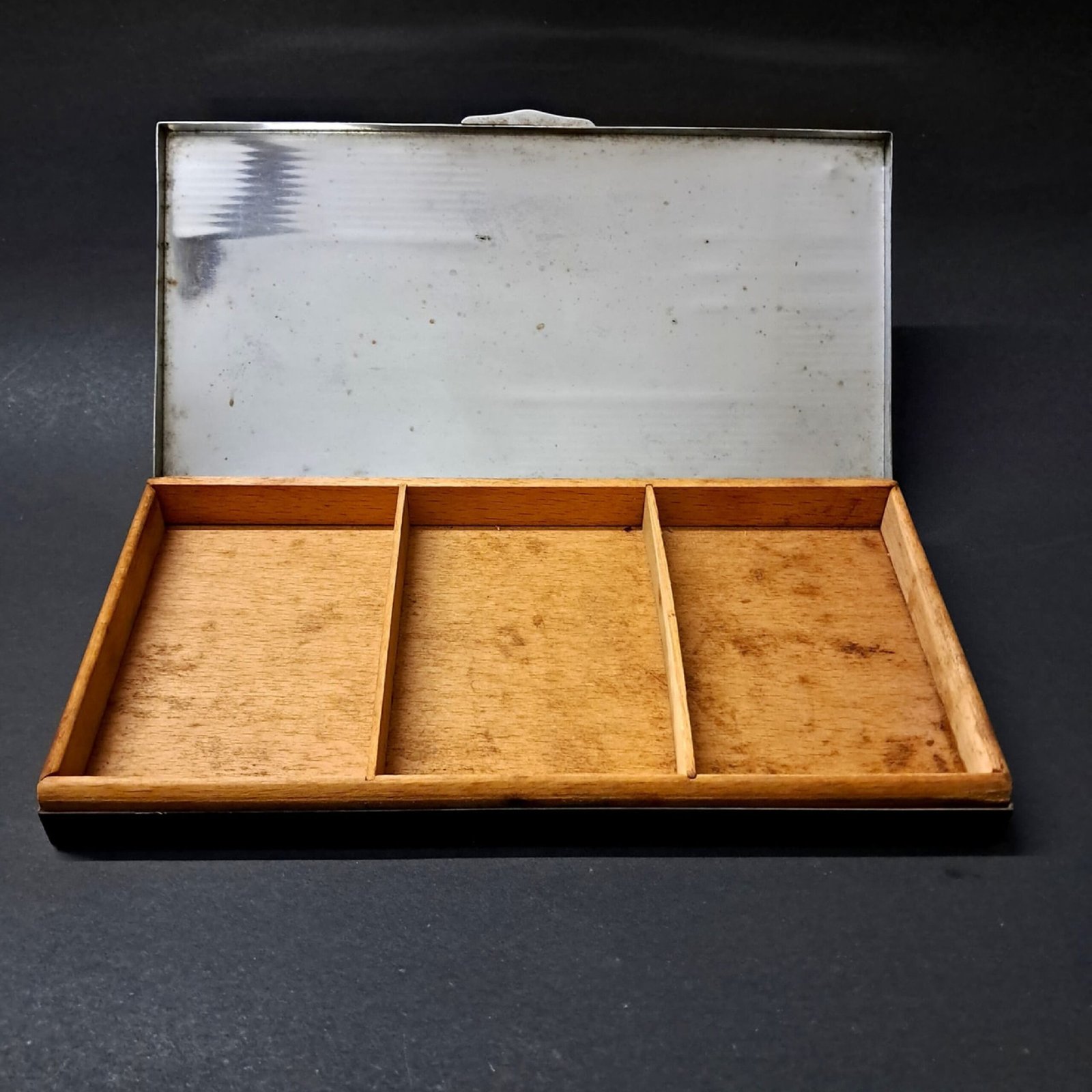 Vintage 1940s Black & Silver Art Deco Cigarette Box