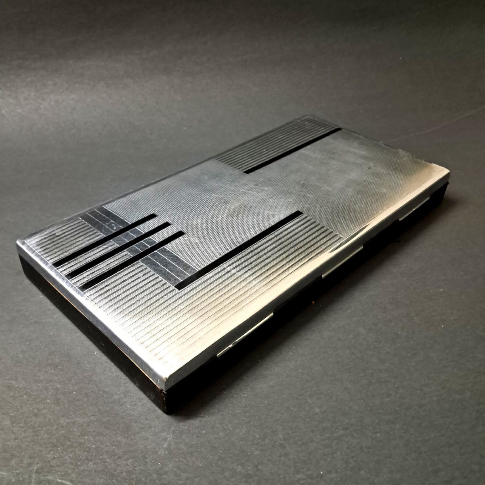 Vintage 1940s Black & Silver Art Deco Cigarette Box