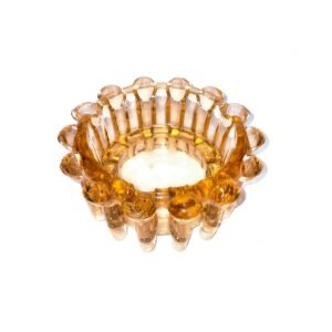 Vintage Boopie Amber Glass Ashtray – Decorative Pressed Glass Collectible
