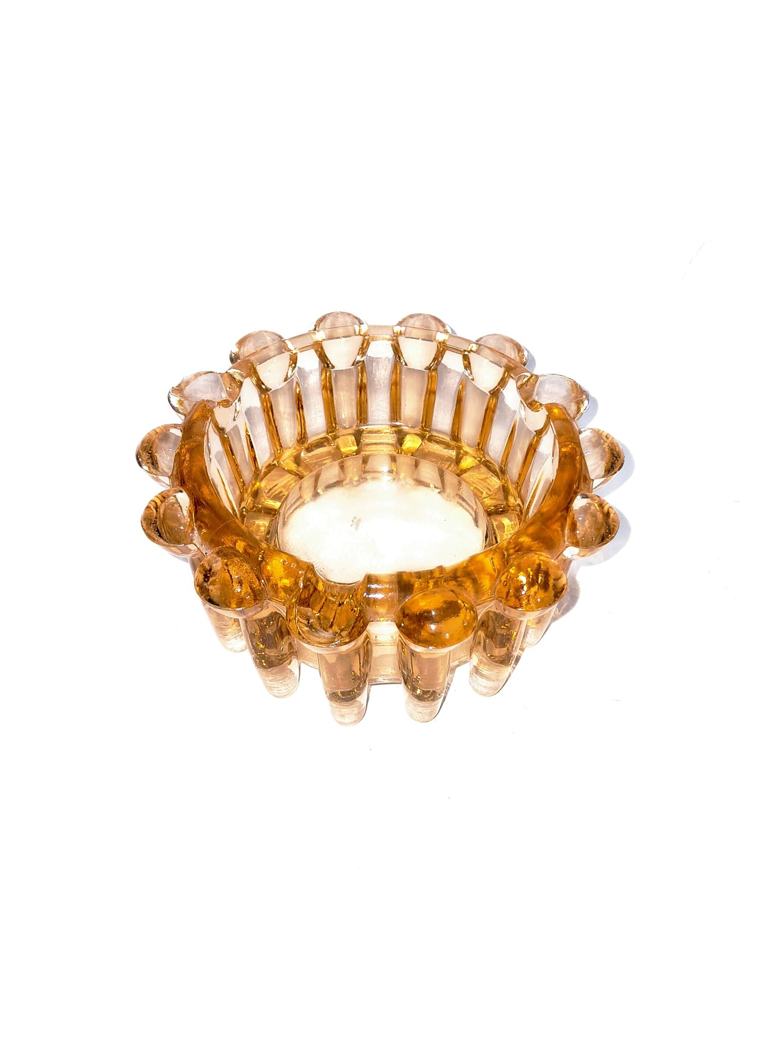 Vintage Boopie Amber Glass Ashtray – Decorative Pressed Glass Collectible