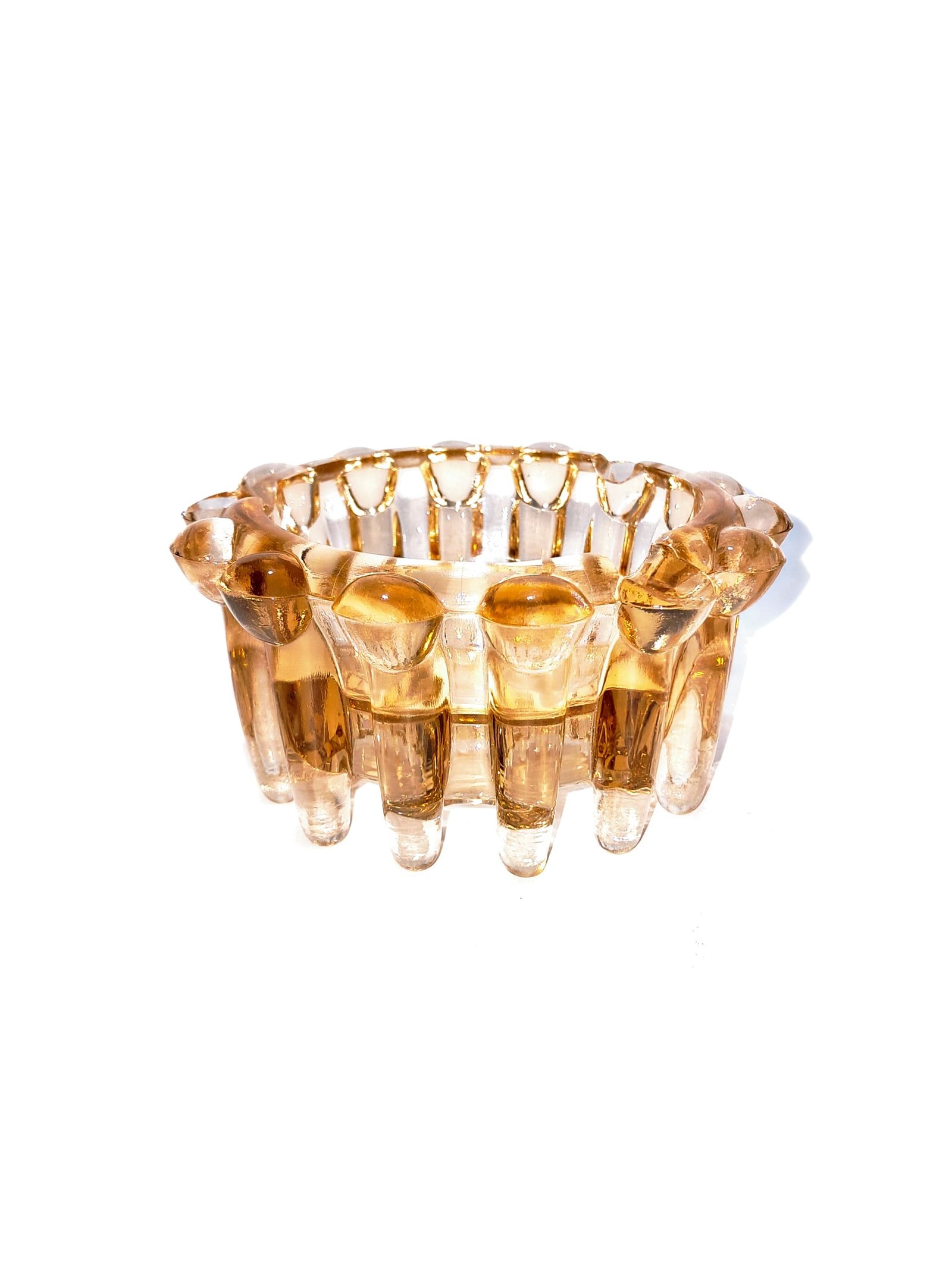 Vintage Boopie Amber Glass Ashtray – Decorative Pressed Glass Collectible