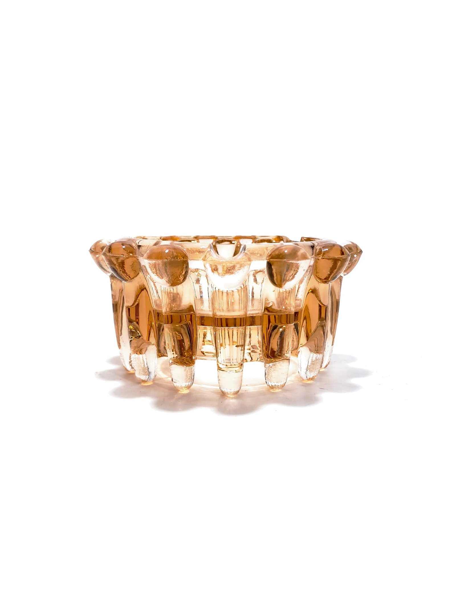 Vintage Boopie Amber Glass Ashtray – Decorative Pressed Glass Collectible