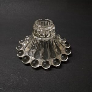 Vintage Anchor Hocking Berwick Boopie Clear Glass Candle Stick Holder 1950s