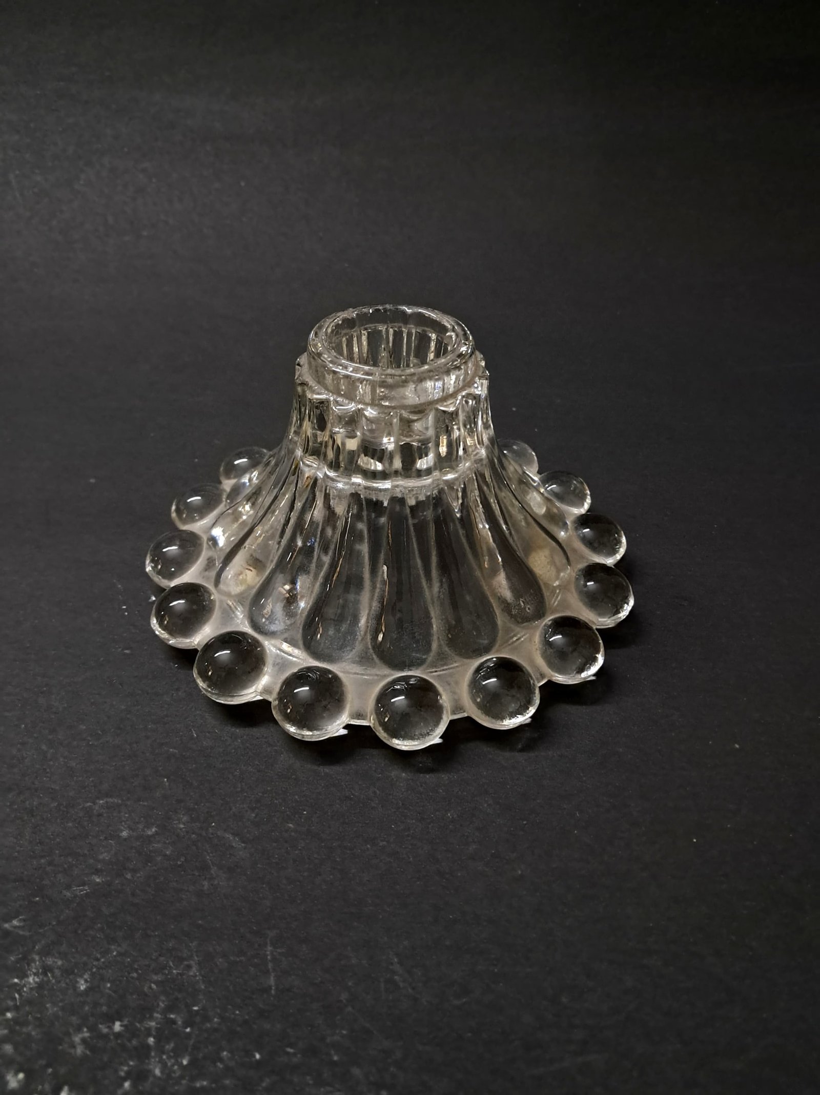 Vintage Anchor Hocking Berwick Boopie Clear Glass Candle Stick Holder 1950s