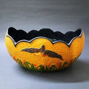 Vintage Wild Duck Ware Oval Bowl | Hand-Painted English Ceramic Fruit Bowl | Mallard Duck & Reeds Design | Registered No. 769285 | Made in England