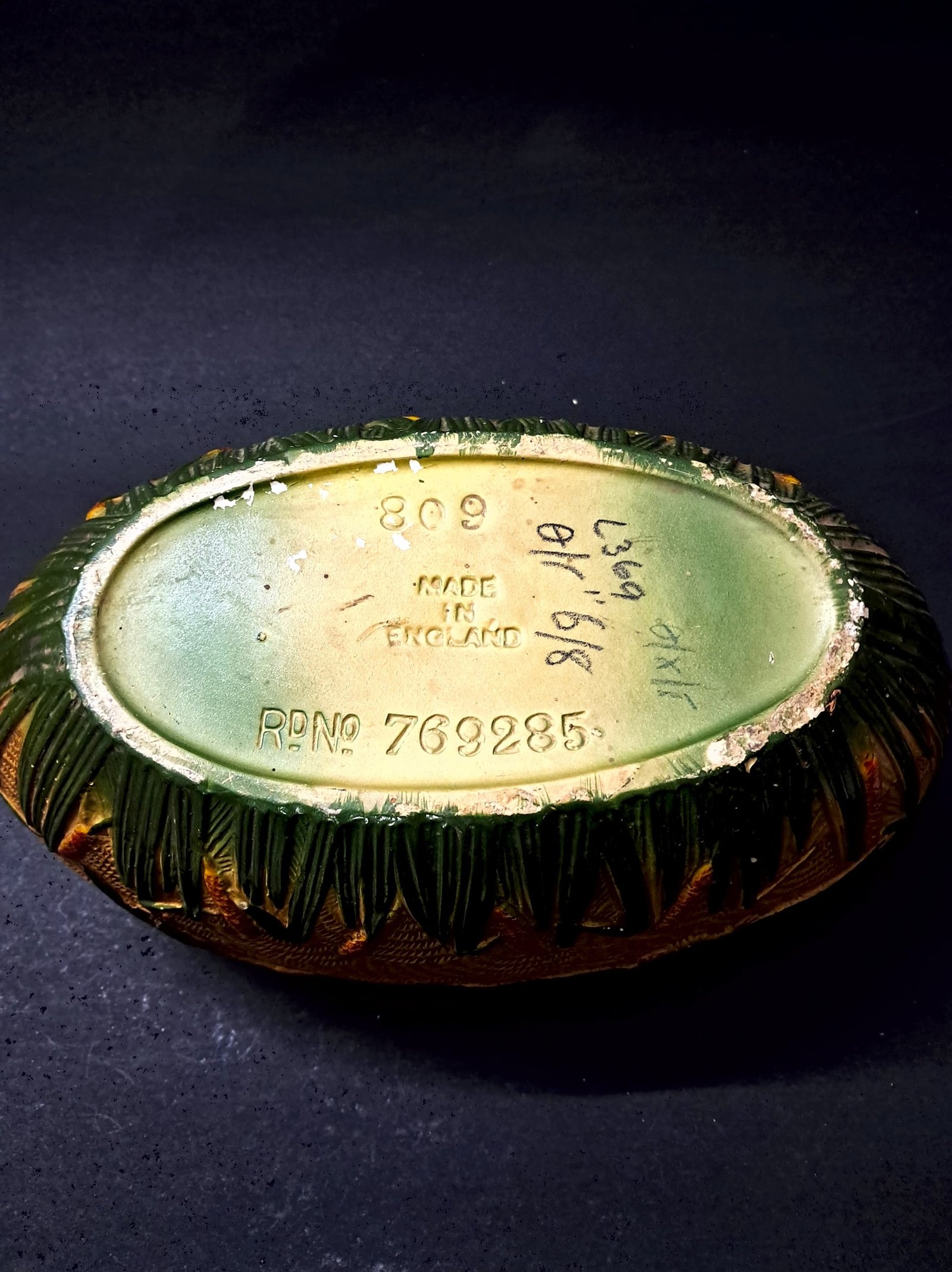 Vintage Wild Duck Ware Oval Bowl | Hand-Painted English Ceramic Fruit Bowl | Mallard Duck & Reeds Design | Registered No. 769285 | Made in England