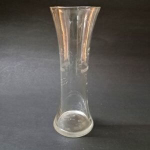 Vintage Etched Glass Floral Bud Vase | Antique Decorative Vase