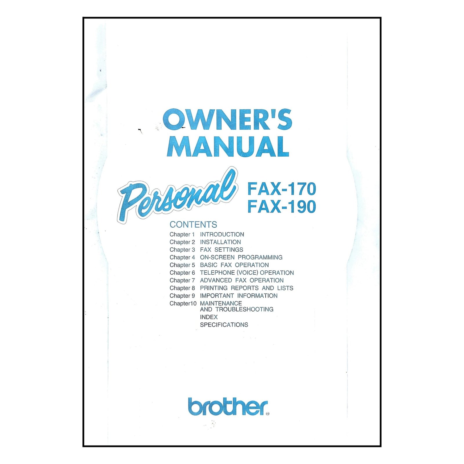 Vintage Brother Personal 190 FAX Machine – Retro Office & Telecommunications Collectible
