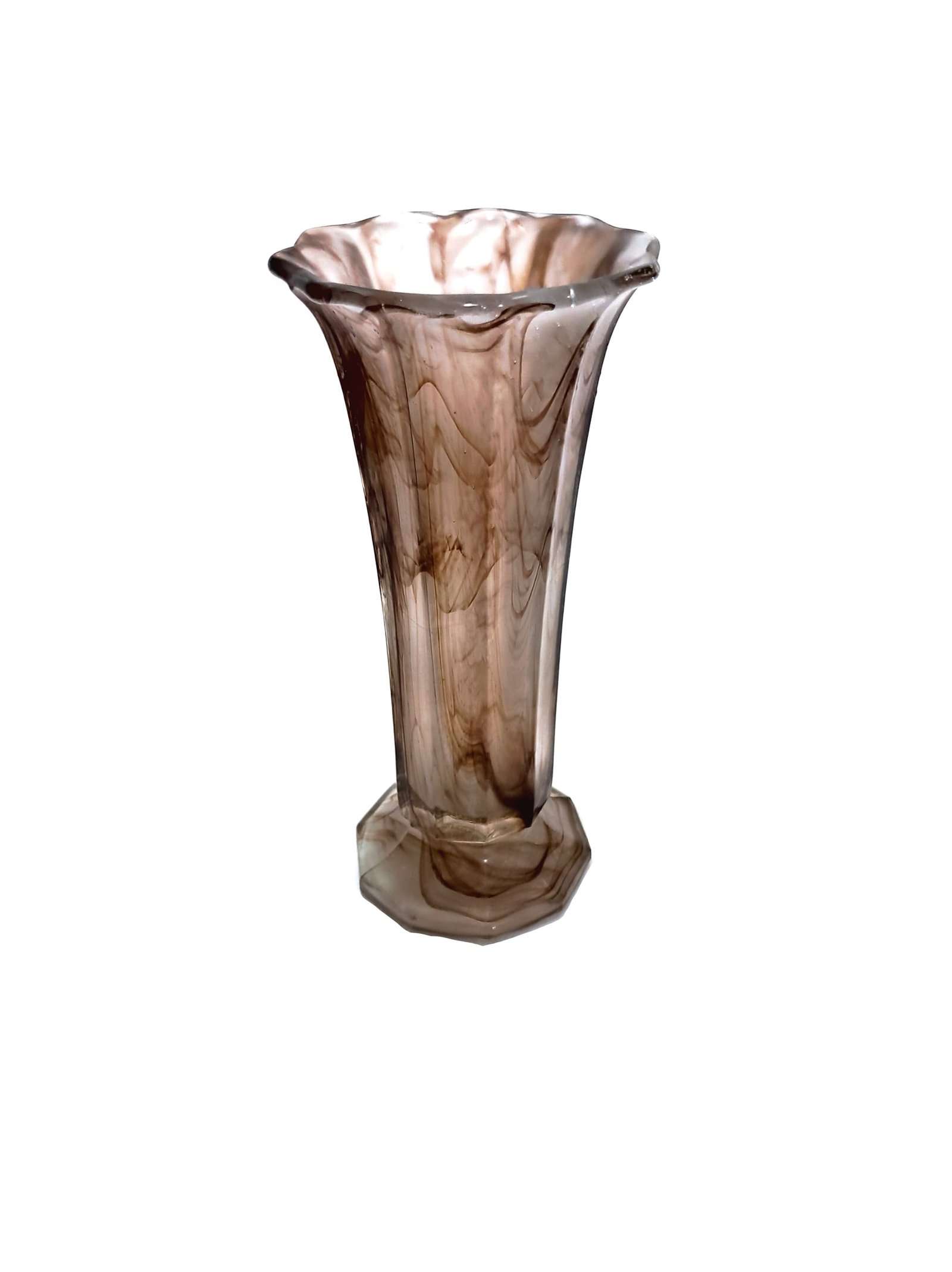 Vintage 1930s Davidson “Hellas” Amethyst Purple Cloud Glass Art Deco Tall Vase