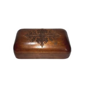 Vintage Hand-Carved Wooden Cigarette Box – Ornate Floral & Scrollwork Design