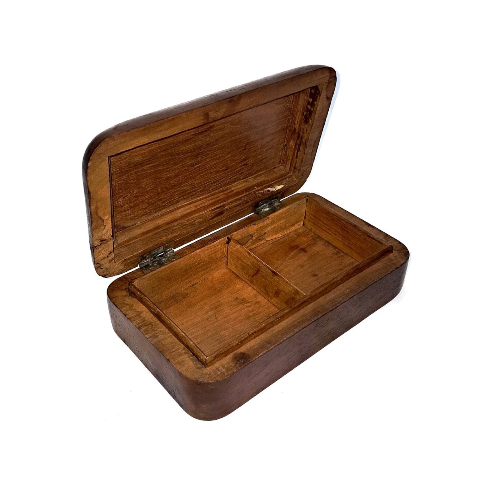 Vintage Hand-Carved Wooden Cigarette Box – Ornate Floral & Scrollwork Design