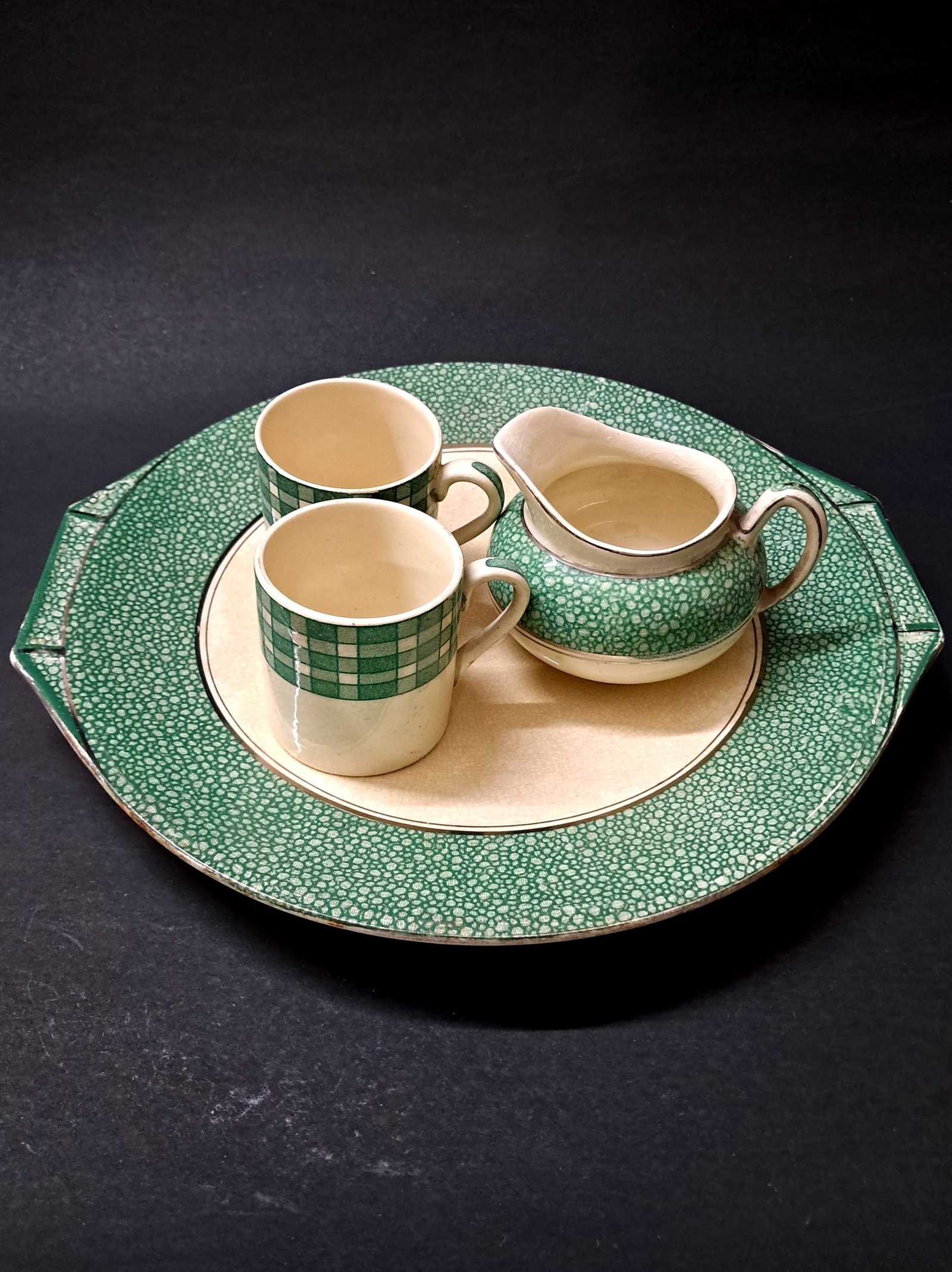 Vintage Art Deco J&G Meakin Tea Set | 1 Platter | 1 Milk Pot | 2 Cups | – Made in England