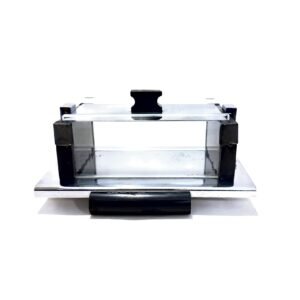 Vintage Cigarette Glass Box – Cross Base with Metal Lid