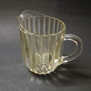 Vintage 1940s Jeannette Glass “National” Pattern Clear Glass Milk Pitcher