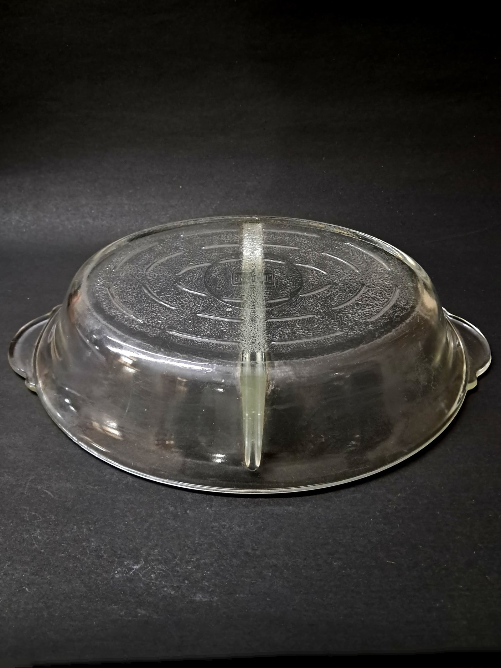 Vintage Clear USA Glasbake Oval Divided Baking & Serving Dish – Two Section Glassware