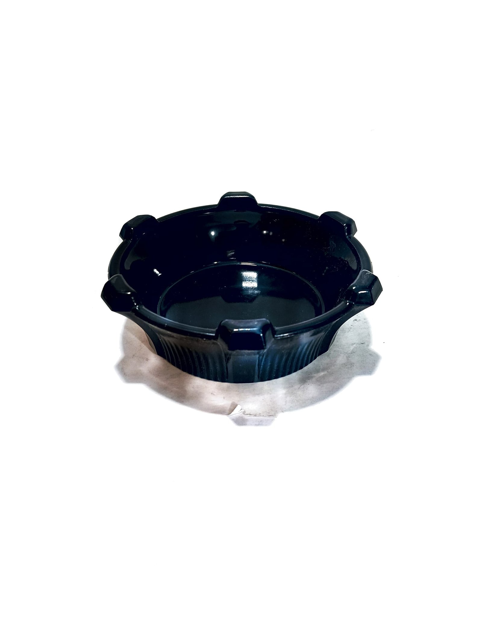 Vintage Art Deco Black Glass Pedestal Base for Vase