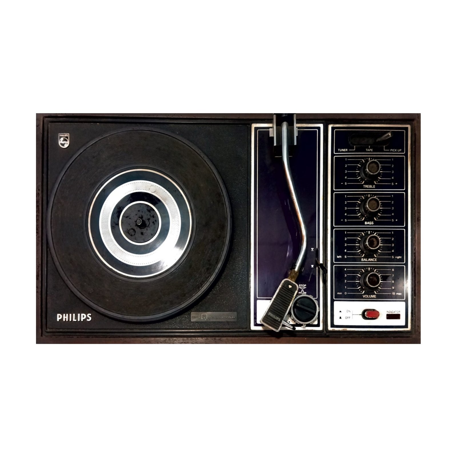 Vintage Philips Vinyl Record Player with 2 Additional Speakers