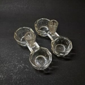 Vintage 1940s Double Master Pressed Glass Salt & Pepper Cellar