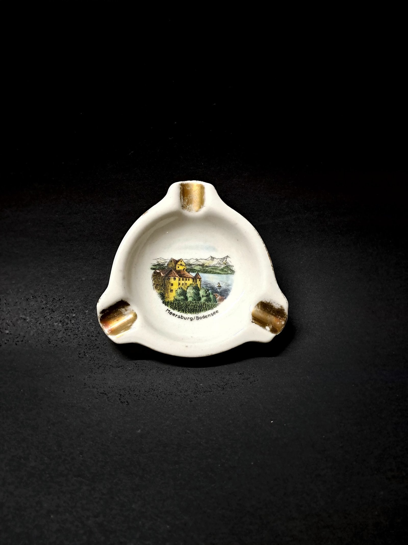 Vintage German Porcelain Souvenir Ashtray | Meersburg Bodensee | Ebernfels Arzberg Bavaria